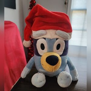Bluey Plush Toy with Santa Hat
